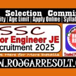 SSC Junior Engineer JE Form 2025